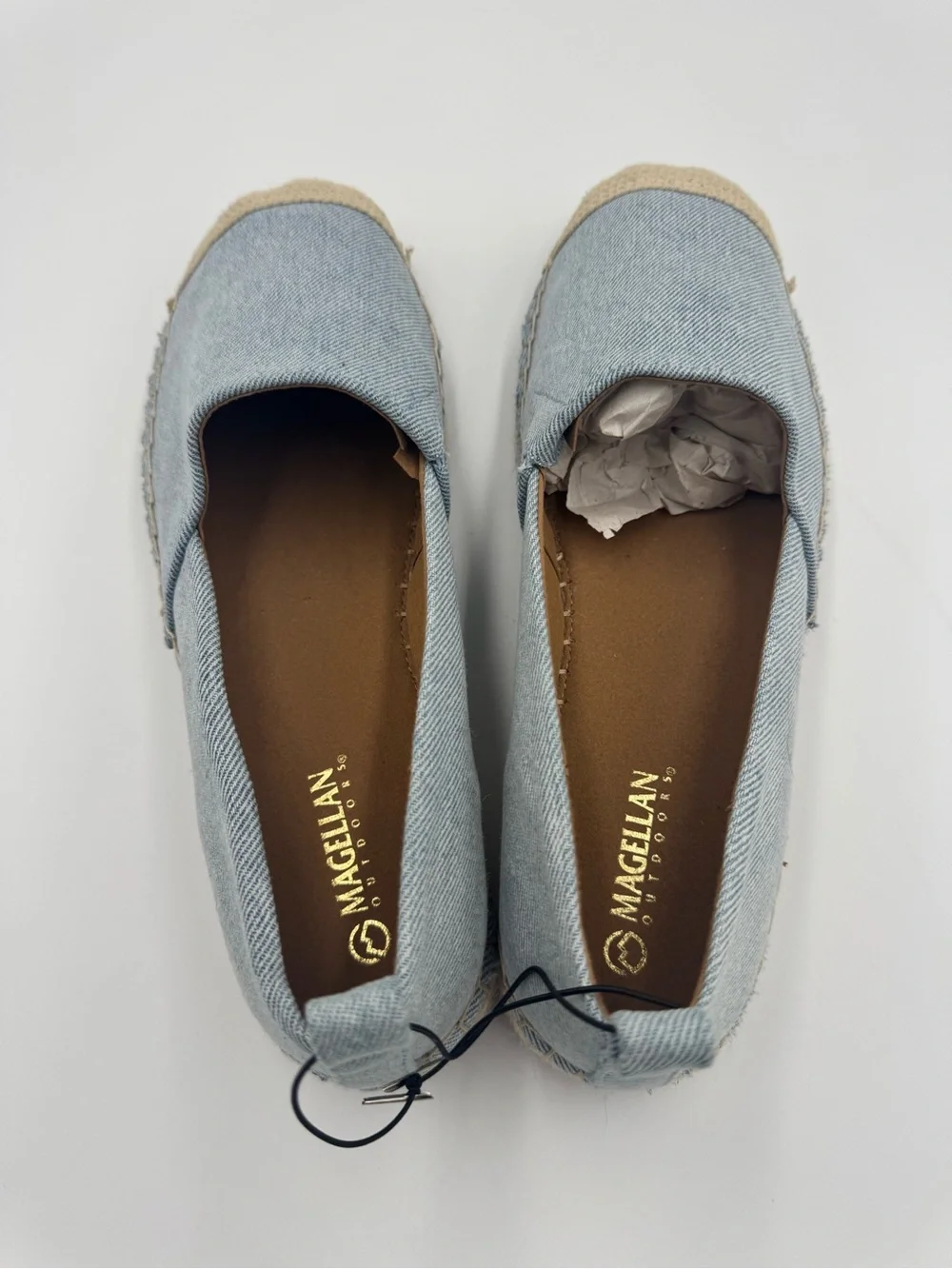 Magellan Outdoors Chambray Espadrille Slip On Flats Women’s Size 9 Blue New
